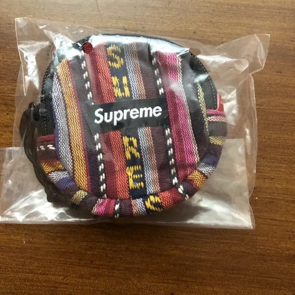 Supreme Woven Stripe Coin Pouch SS20 - Picture 1 of 3